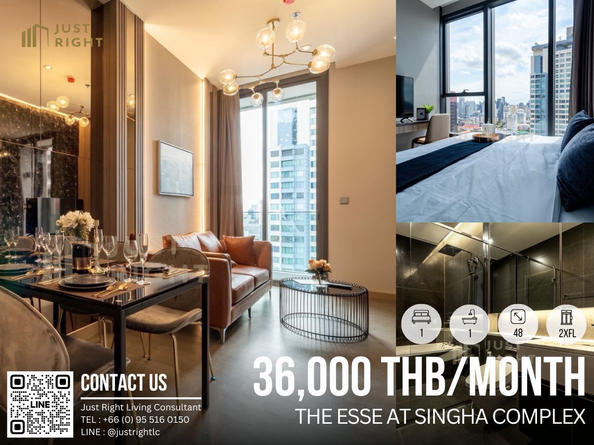 ให้เช่าคอนโดพระราม 9 เพชรบุรีตัดใหม่ RCA : ให้เช่า The Esse at Singha Complex 1 ห้องนอน 1 ห้องน้ำ 48 ตรม. ชั้น 2x เฟอร์ครบพร้อมอยู่ จากปกติ 45,000 เหลือเพียง 36,000 บาท/เดือน สัญญา 1 ปีเท่านั้น