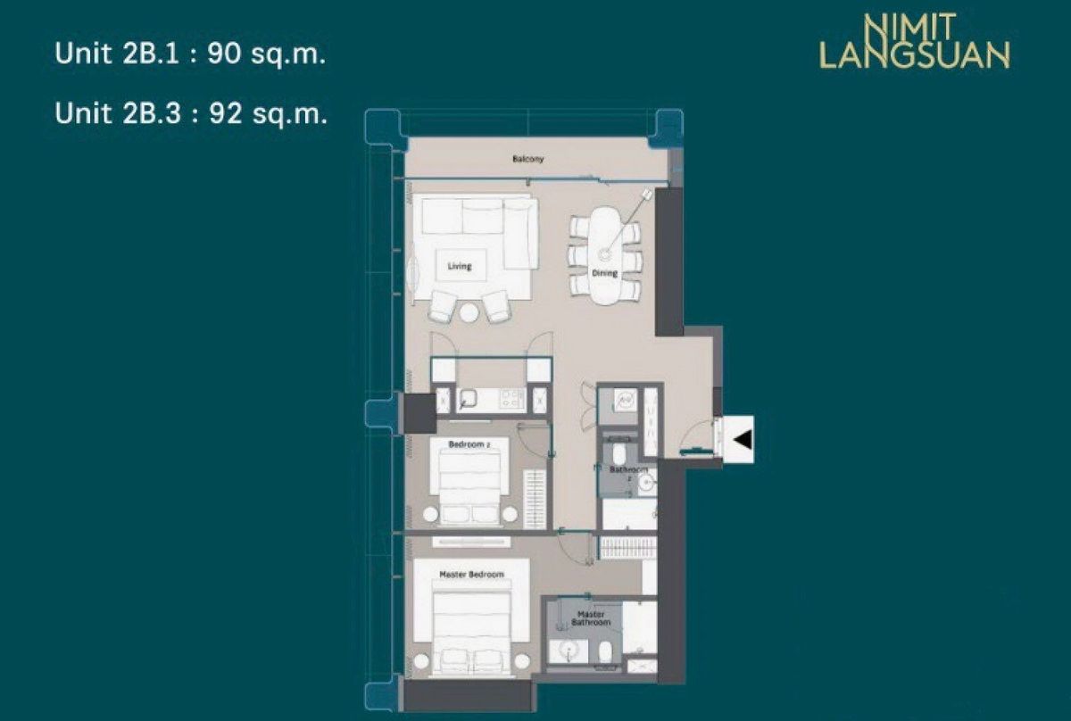 ขายดาวน์คอนโดวิทยุ ชิดลม หลังสวน : [L250513002] ขายดาวน์ Nimit Langsuan 2  ห้องนอน ขนาด 92 ตร.ม. ห้ามพลาด ราคาพิเศษ!!!