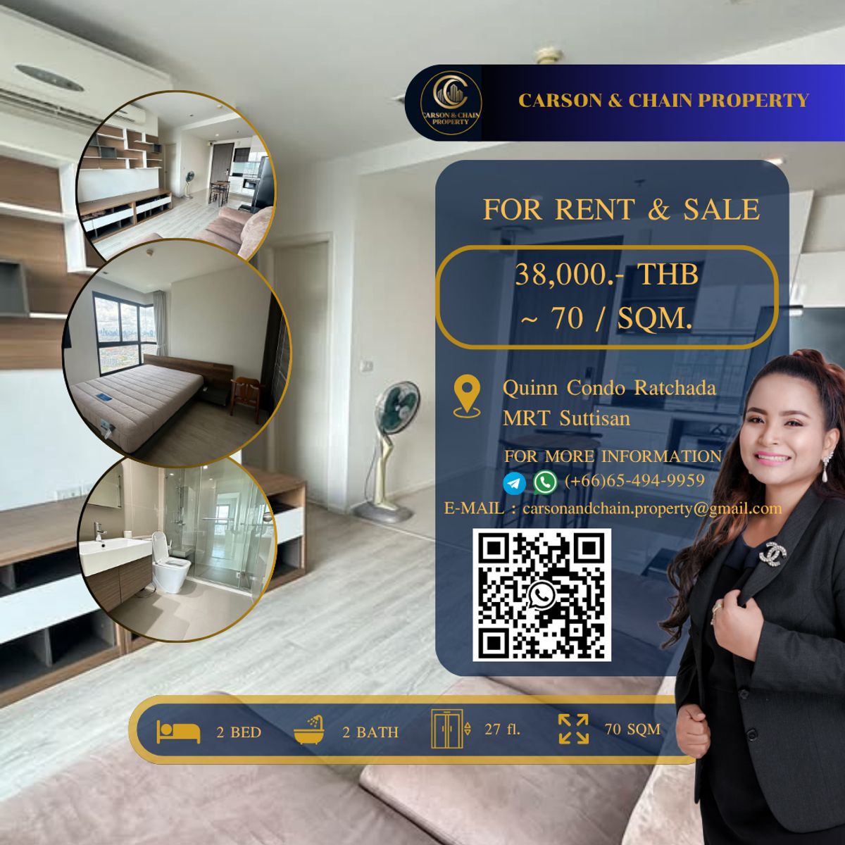 ให้เช่าคอนโดรัชดา ห้วยขวาง : Quinn Condo Ratchada