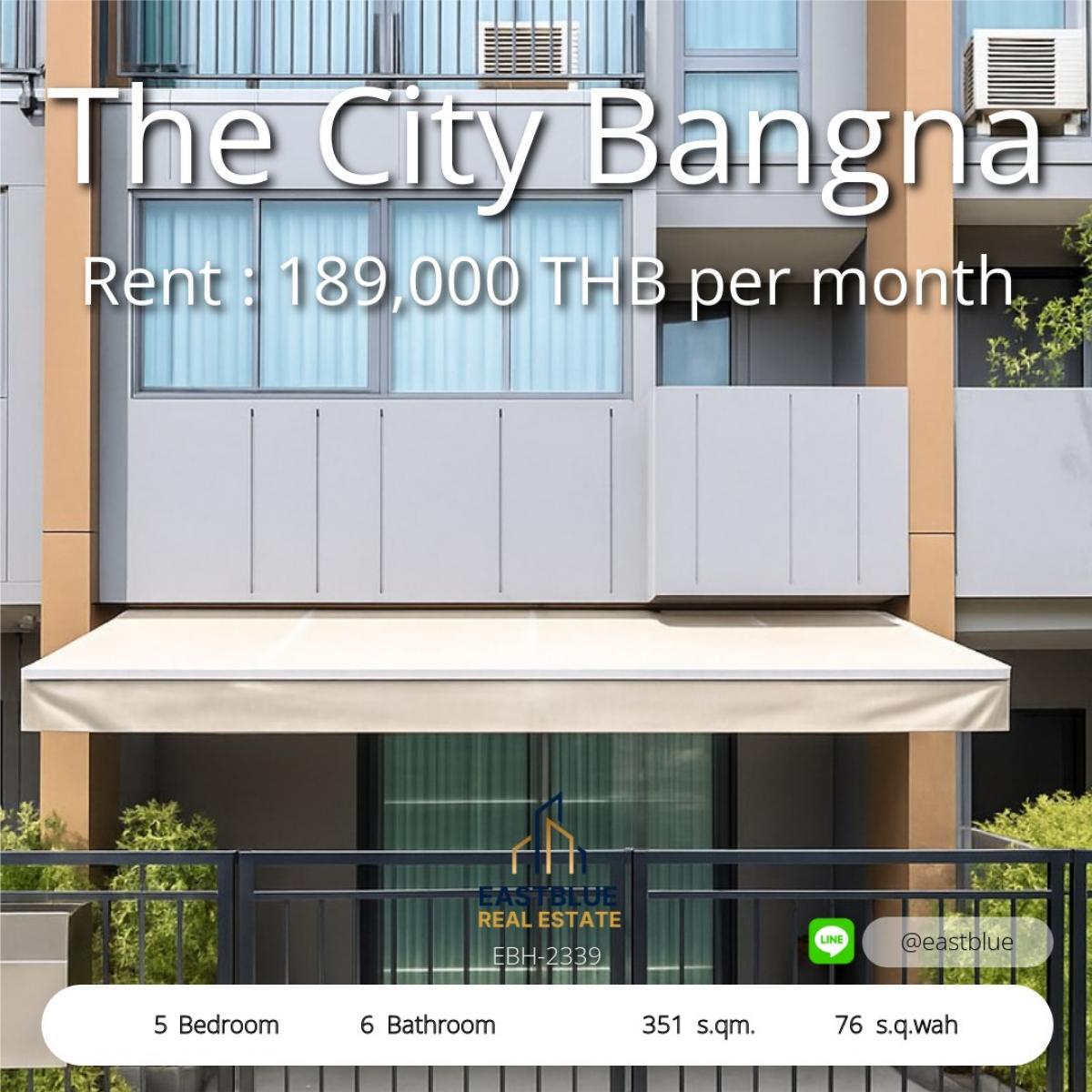 ให้เช่าบ้านบางนา แบริ่ง ลาซาล : บ้านหรูใจกลางเมืองบางนา 5 ห้องนอน 6 ห้องน้ำ พื้นที่ใช้สอย 351 ตรม. บนที่ดิน 76 ตรว. ให้เช่า 189,000 บาท/เดือน Luxury House for Rent/Sale in Bangna, 5 Bed 6 Bath, 351 sqm, 76 sq.wah, 189,000 THB/month