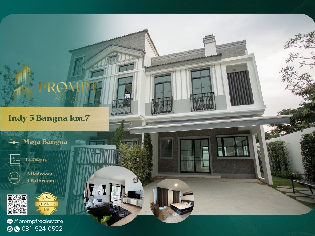 For RentTownhomeBangna, Bearing, Lasalle : IJ03904 - Indy 5 Bangna km.7 :  อินดี้ 5 บางนา กม.7 - Mega Bangna, International School (SISB / TCIS / Concordian), Suvarnabhumi Airport