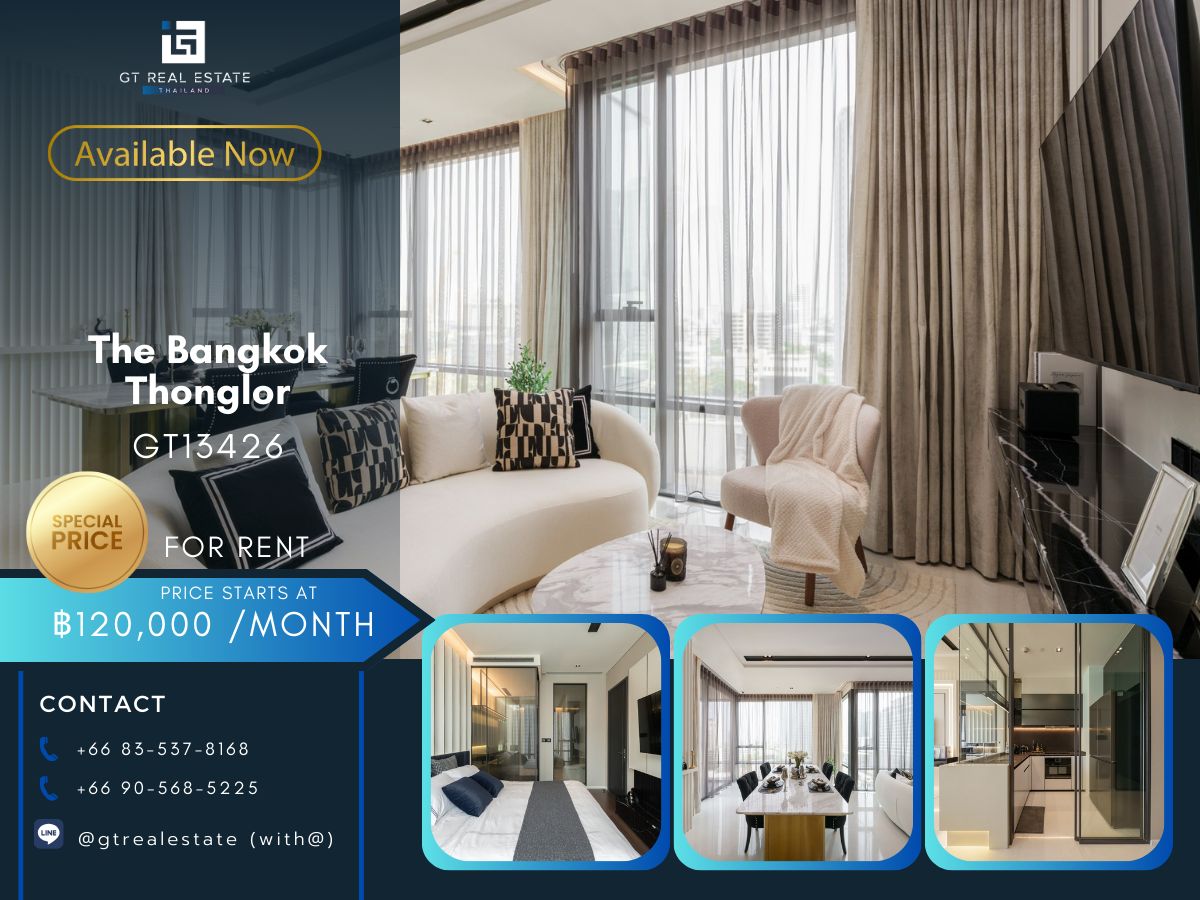 คอนโดสุขุมวิท อโศก ทองหล่อ : คอนโดหรูที่ The Bangkok Thonglor  เดินทางสะดวก ใก้รถไฟฟ้าบีทีเอส มีรถรับส่ง ห้องสวย!! เฟอร์นิเจอร์ครบ!! พร้อมอยู่ทันที!!