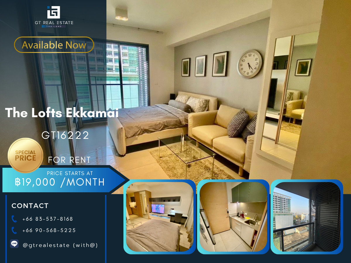 For RentCondoSukhumvit, Asoke, Thonglor : 💎 GT16222 | Condo The Lofts Ekkamai, convenient travel, near BTS, there is a shuttle, fully furnished. Ready to move in immediately