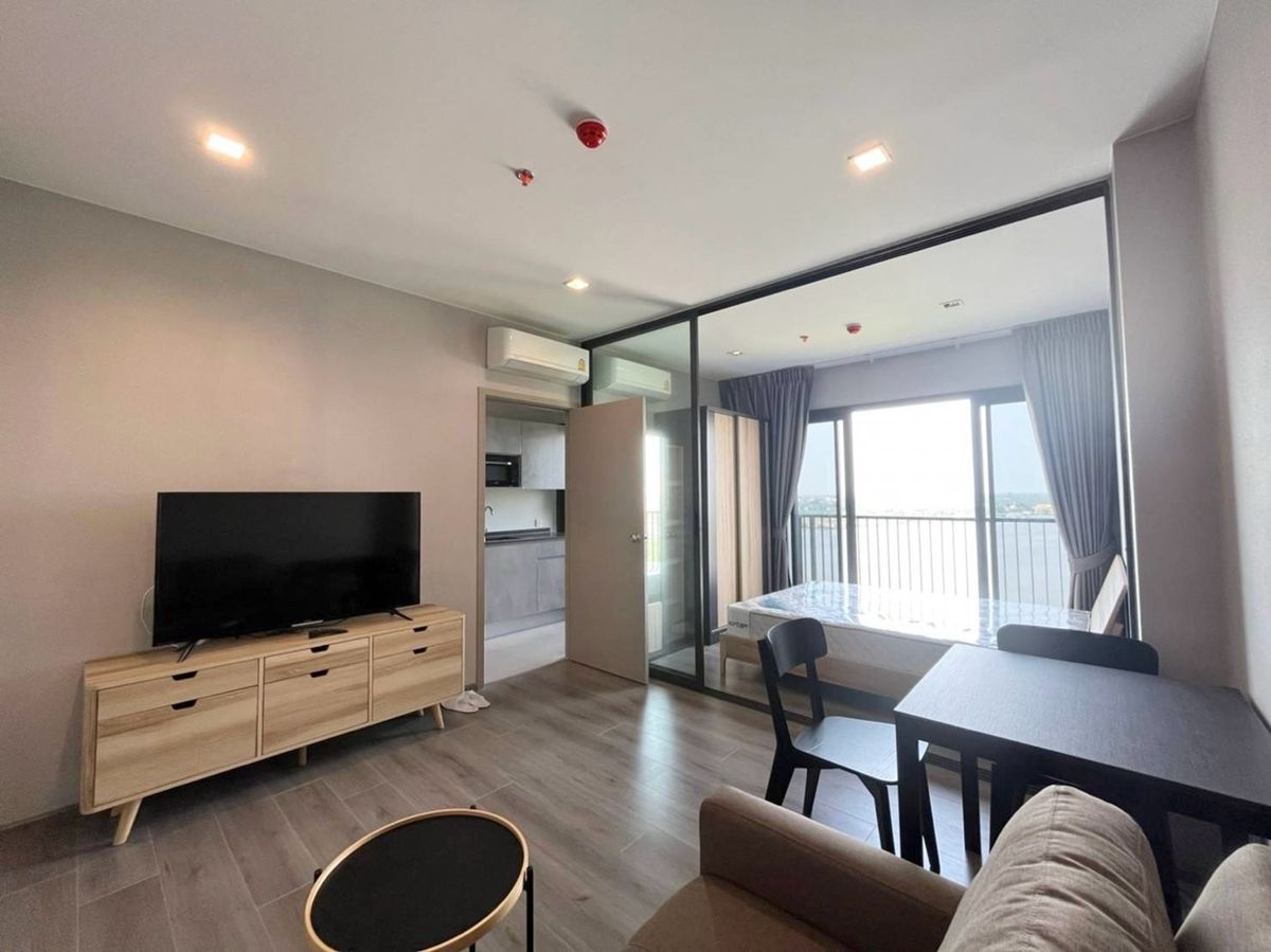 ให้เช่าคอนโดรัตนาธิเบศร์ สนามบินน้ำ พระนั่งเกล้า : ให้เช่า The Politan Aqua ห้อง 30 ตรม. ชั้น 12A เห็นวิวโค้งแม่น้ำเจ้าพระยา เฟอร์ครบ พร้อมอยู่ ใกล้ MRT พระนั่งเกล้า 