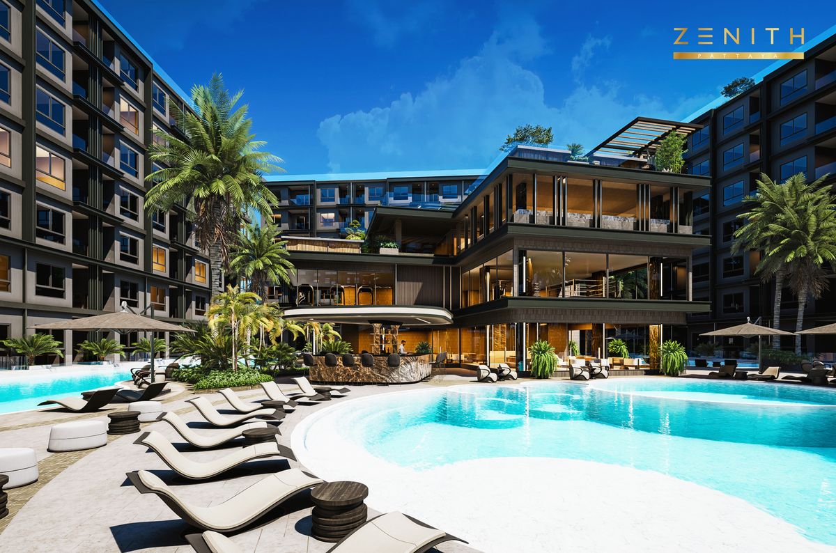 For SaleCondoPattaya, Bangsaen, Chonburi : Condo for sale in Zenith Pattaya - 2 big bedrooms in the heart of Pattaya