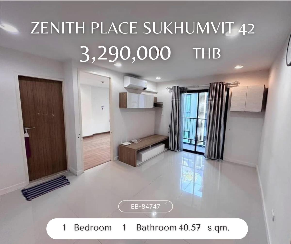 ขายคอนโดสุขุมวิท อโศก ทองหล่อ : Zenith Place Sukhumvit 42 ขายคอนโดน่าลงทุนปล่อยเช่า กับทำเลใจกลางเมืองอย่างแท้จริง ตรงข้ามเป็นบิ๊กซีสำนักงานใหญ่ เดินไปปากซอยเป็น Gateway และ บีทีเอสเอกมัย