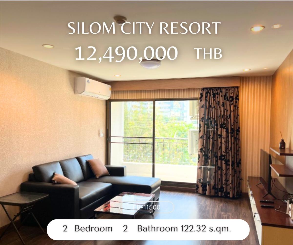 ขายคอนโดสีลม ศาลาแดง บางรัก : Silom City Resort ห้องใหญ่ที่สุด ตกแต่งใหม่ สวยมาก ผู้เช่าเกรดดี