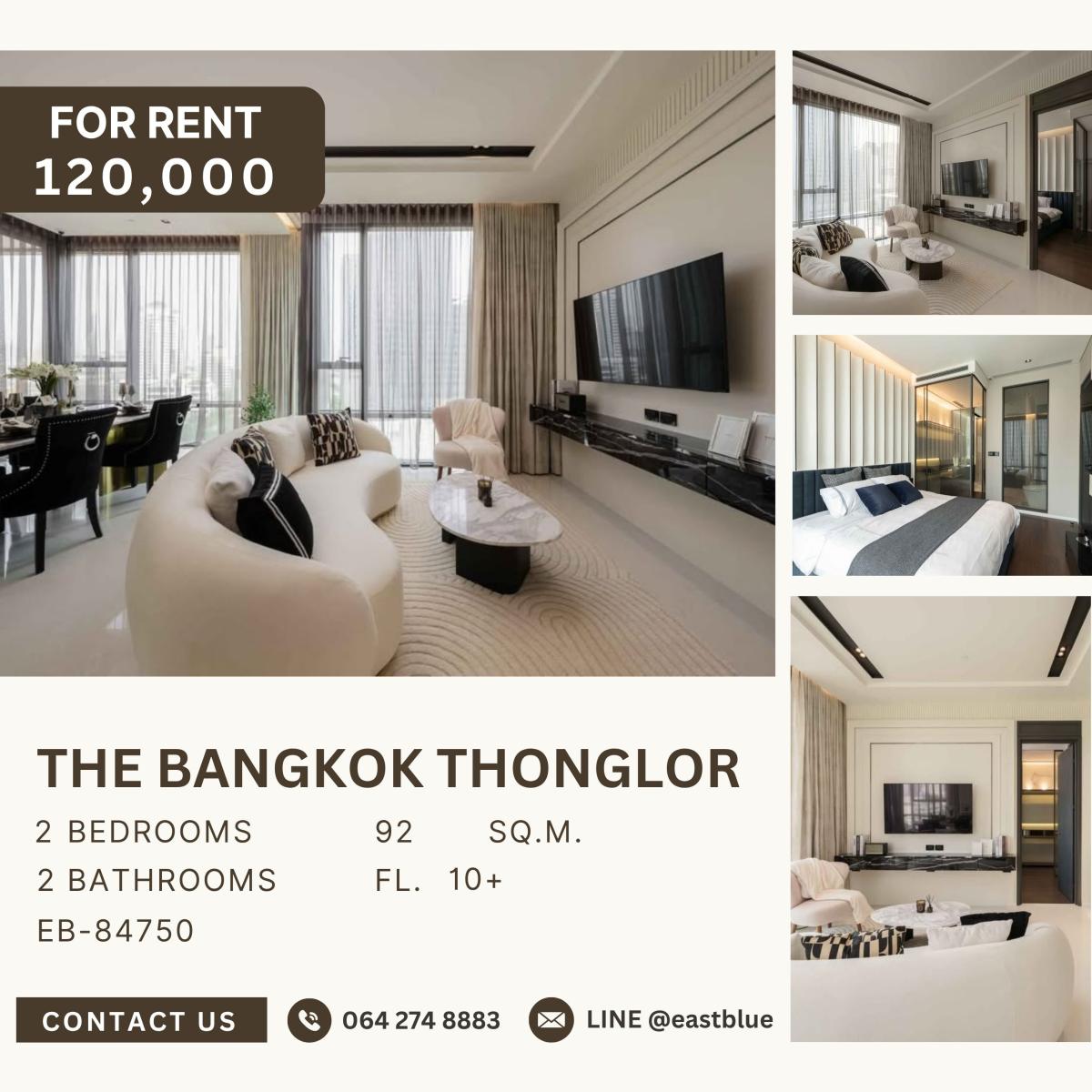 ให้เช่าคอนโดสุขุมวิท อโศก ทองหล่อ : The Bangkok Thonglor, 2 bed, 120000 per month
