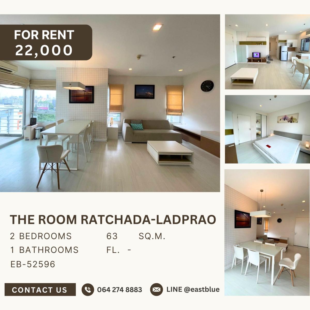 ให้เช่าคอนโดบางนา แบริ่ง ลาซาล : The Room Ratchada-Ladprao, 2 bed, 22000 per month