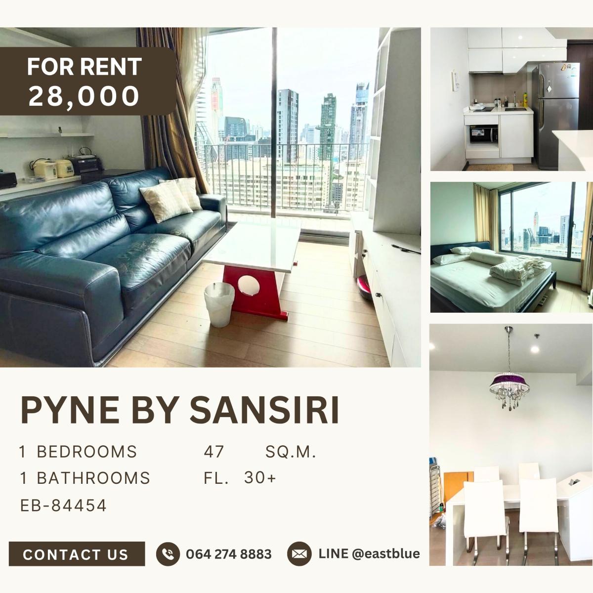 ให้เช่าคอนโดราชเทวี พญาไท : Pyne By Sansiri, 1 bed, 28000 per month