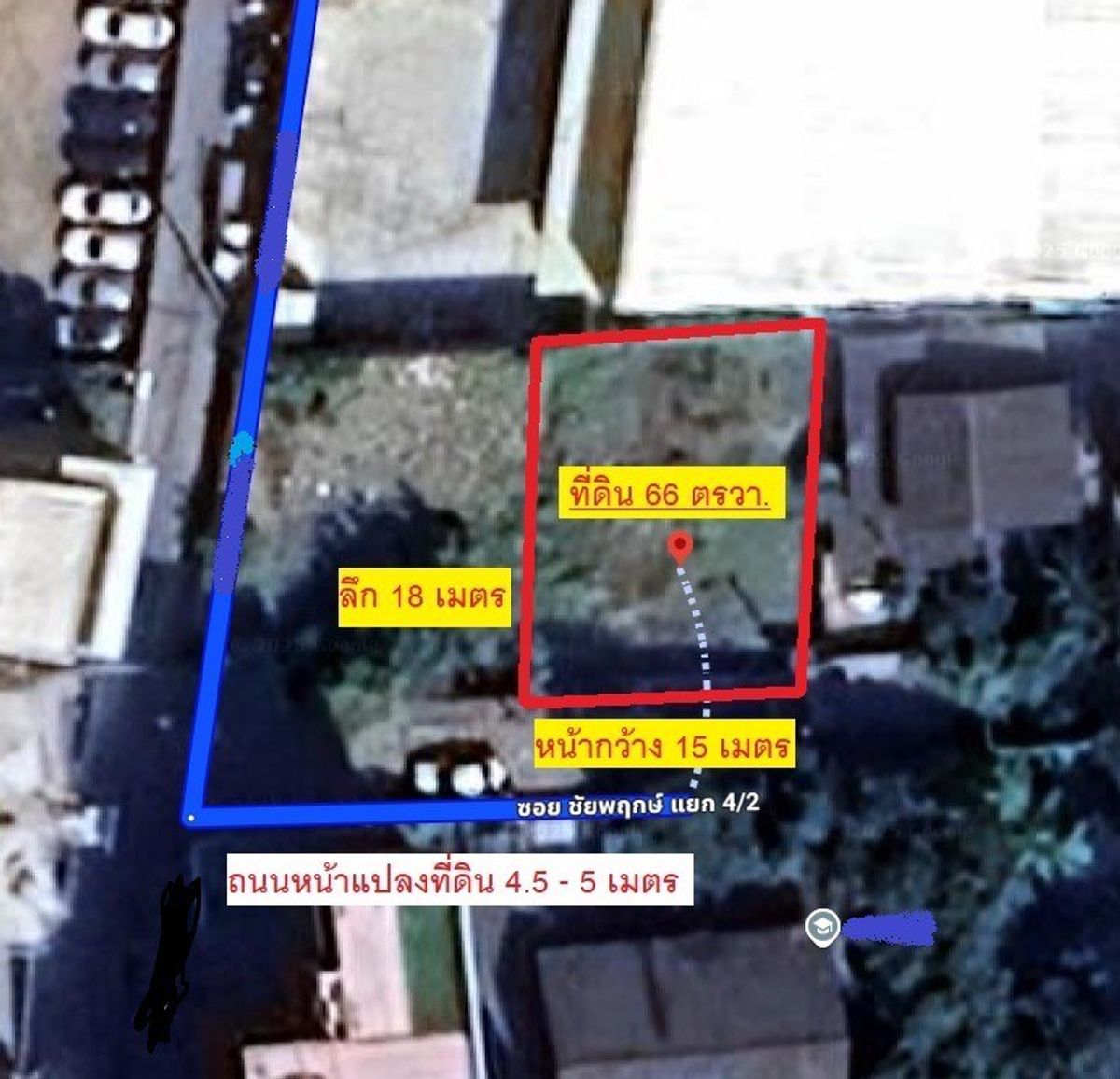 For SaleLandSukhumvit, Asoke, Thonglor : Land for Sale – Ekkamai Soi 10, Intersection 6 Only 900 meters from Sukhumvit 65 with easy access to Thonglor. Land size: 66 sq.wah – Best price in the area! Close to BTS ekkamai and BTS Phra Khanong, as well as major shopping malls in Ekkamai.