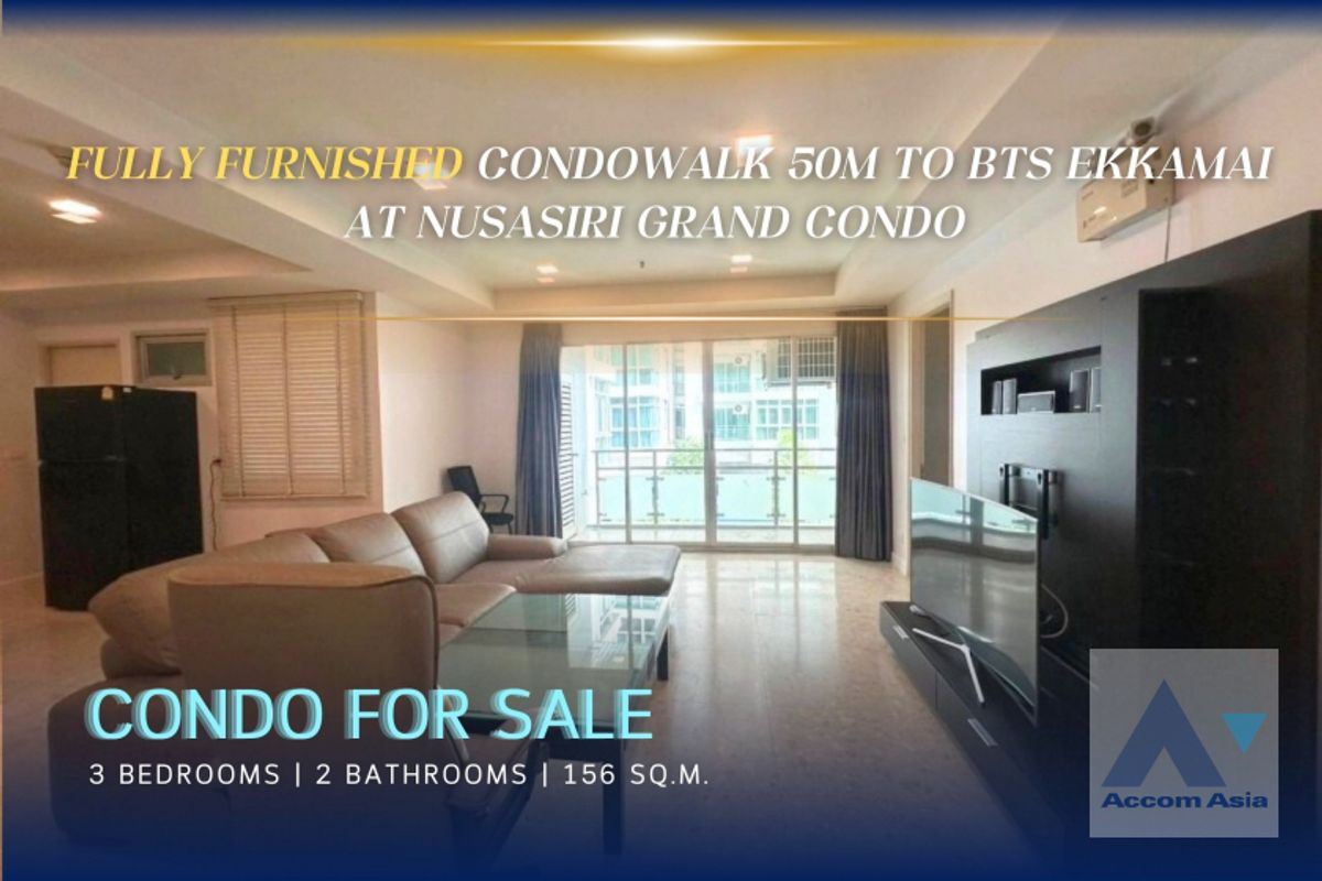 คอนโดสุขุมวิท อโศก ทองหล่อ : Fully furnished condo for rent and sale, walk 50M to BTS Ekkamai at Nusasiri Grand Condo (AA41910) UNIT DETAIL (AA41910)