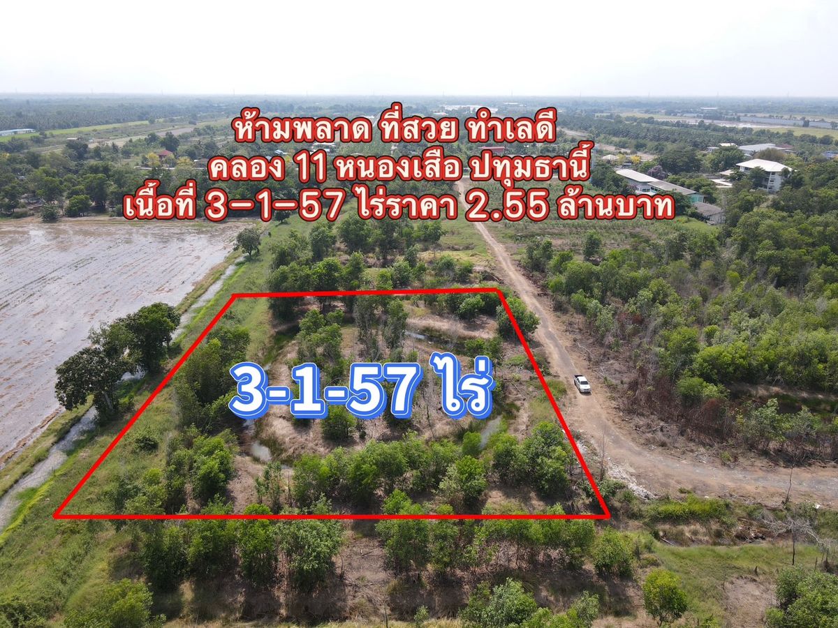 ขายที่ดินปทุมธานี รังสิต ธรรมศาสตร์ : 📌 ที่ดินถูกมาก คลอง 11 หนองเสือปทุมธานี