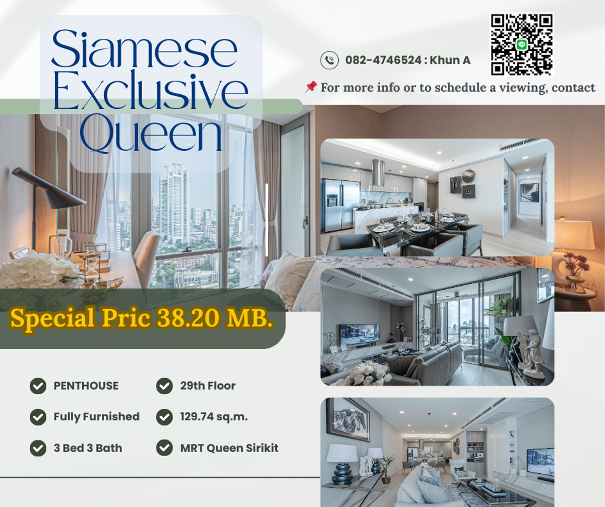 For SaleCondoKhlongtoei, Kluaynamthai : ✨ Sell‼ ️ Penthouse Wyndham Residence Bangkok (Siamese Exclusive Queens), a luxury condo in the heart of the premium city, near MRT, Sirikit National Convention Center