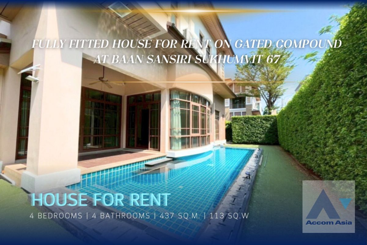 ให้เช่าบ้านอ่อนนุช อุดมสุข : 4 BR-Baan Sansiri Sukhumvit 67 (1520568) House for Rent in Sukhumvit, Bangkok