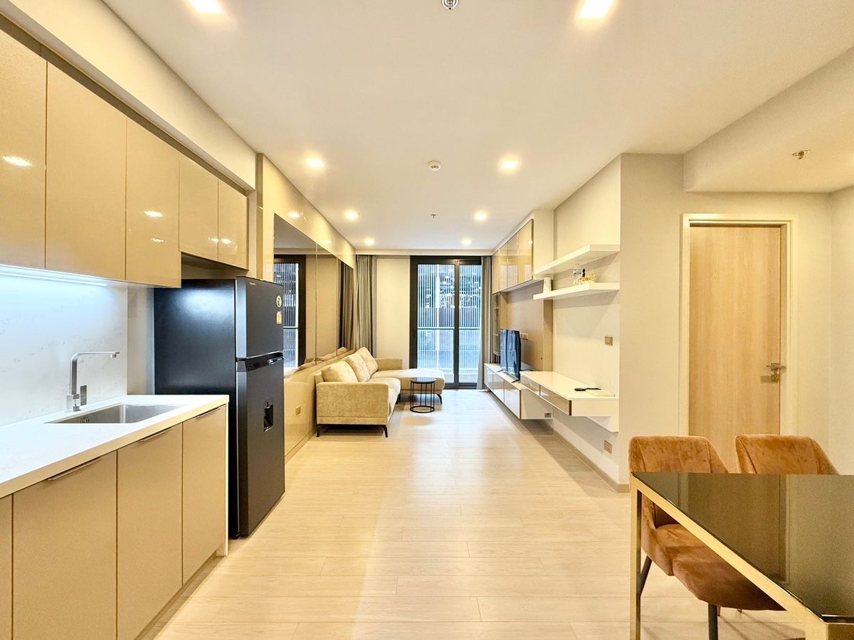 For RentCondoRama9, Petchburi, RCA : The cheapest price in the building for rent. 🌈✨ One 9 Five, 2 BED 2 Bath 45,000 baht. The floor is not high, ready to call/Line 092-2462653 Donut.