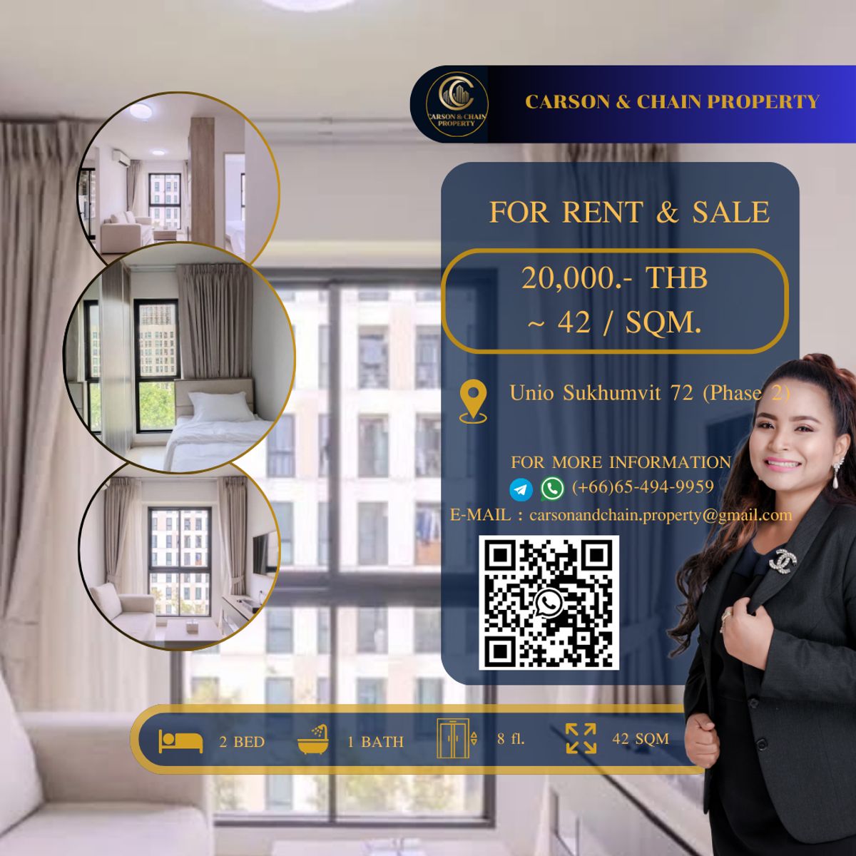 ให้เช่าคอนโดบางนา แบริ่ง ลาซาล : Unio Sukhumvit 72 (Phase 2)