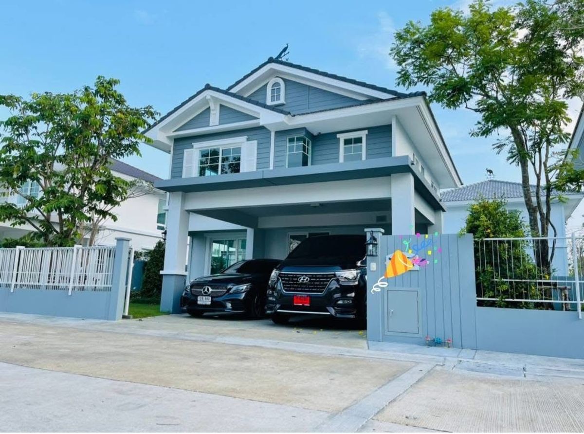 For RentHouseBangna, Bearing, Lasalle : Rent a detached house Villagio Srinakarin-Bangna, near Mega Bangna, 3 bedrooms, 3 bathrooms, 1 multi-purpose area. Complete furniture Ready to move in