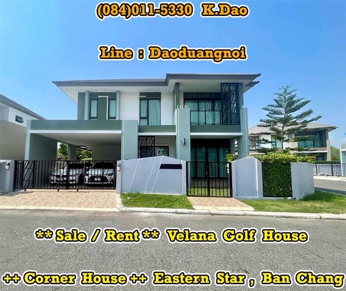 บ้านระยอง : #Velana Golf House @Eastern Star Golf Course, Ban Chang *** Sale / Rent *** Corner House
