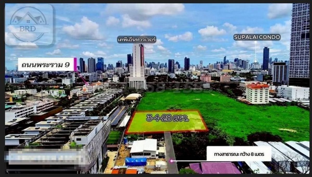 For SaleLandRatchadapisek, Huaikwang, Suttisan : Land for sale in Golden Location, Huai Khwang, Ratchada, Rama 9, area 3-1-28 rai. Sell 3 hundred thousand baht. Huai Khwang, Bangkok