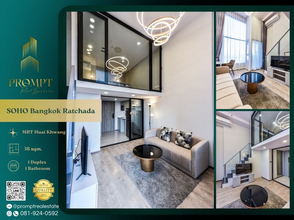 For RentCondoRatchadapisek, Huaikwang, Suttisan : ST13038 - SOHO Bangkok Ratchada :  โซโห​ แบงค็อก​ รัชดา - MRT Huai Khwang/ Central Rama 9/ Esplanade