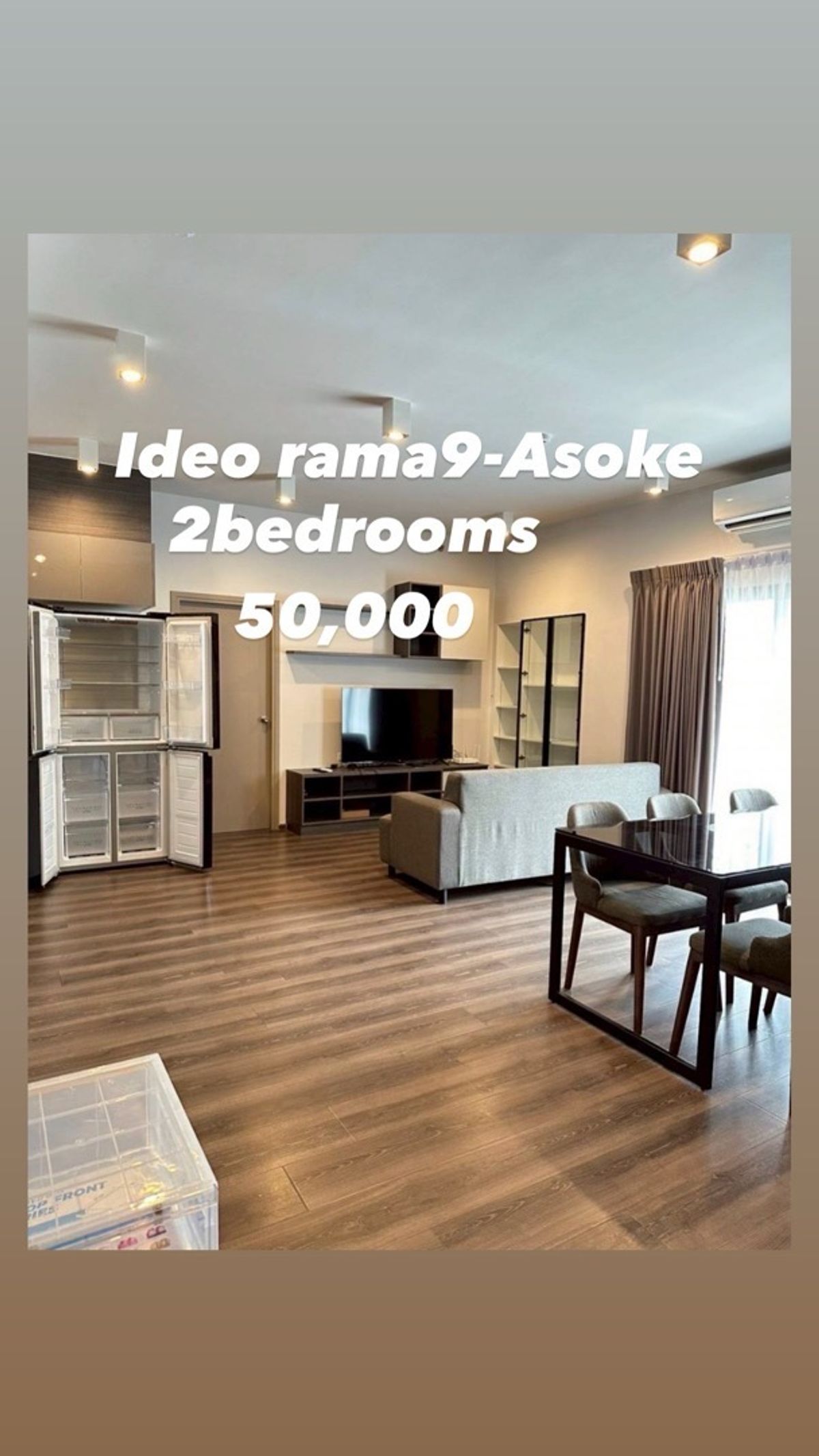 For RentCondoRama9, Petchburi, RCA : Ideo Rama9 Asoke ,, 2bedrooms 75SQM. 🔥50,000🔥☎️Call/Line: 094-162-4424