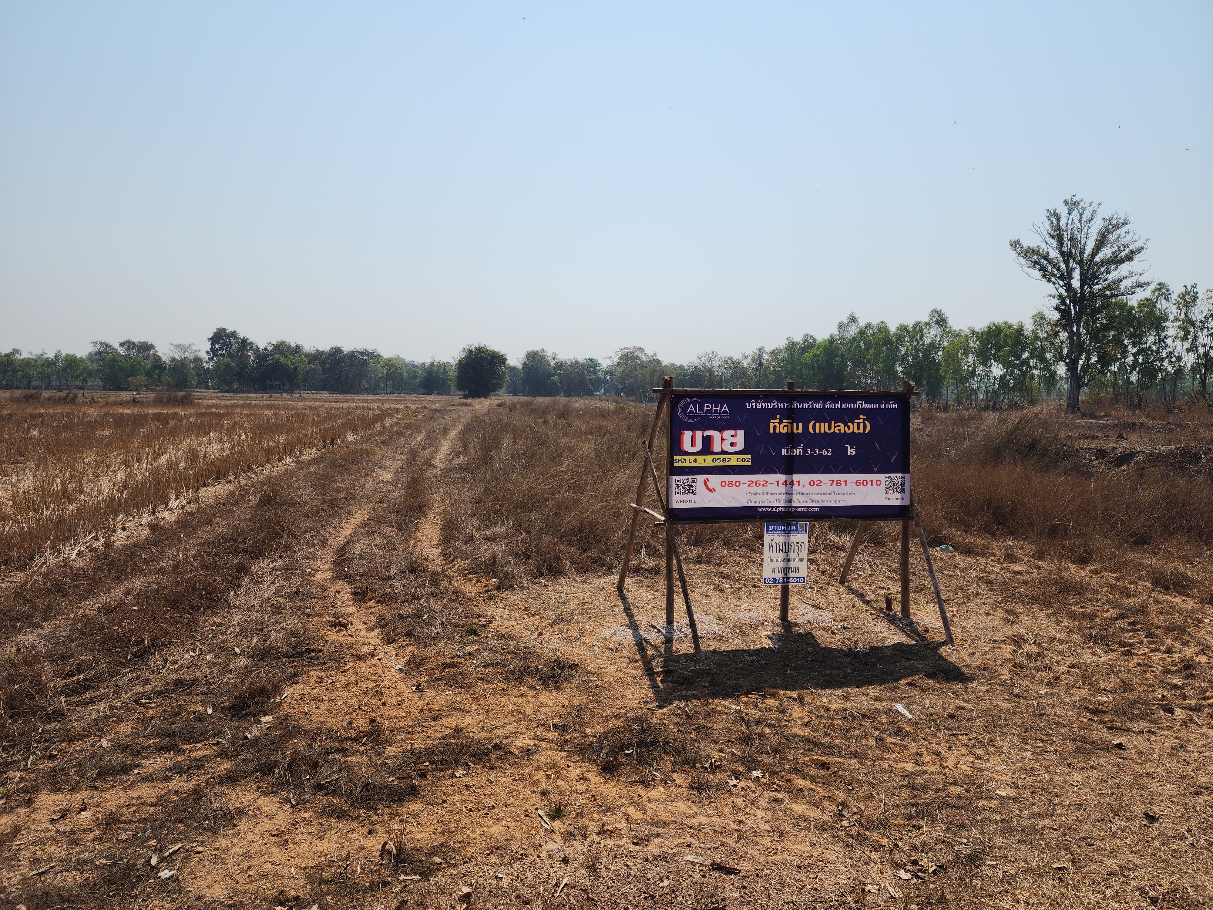 ขายที่ดินหนองคาย : ที่ดิน ห่างจากถนนสายบ้านจอมเสด็จ-บ้านเมืองบาง (นค.3079) ประมาณ 360 เมตร