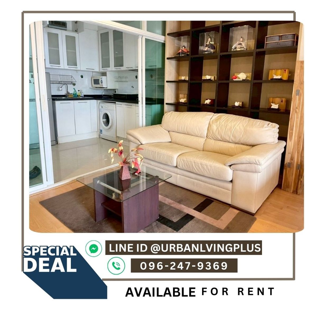 For RentCondoSathorn, Narathiwat : ( U20250428300 ) Tel/Line 096-2479369 , FOR RENT St. Louis Grand Terrace Studio Room 47 Sq.M. Close kitchen, Ready to move in