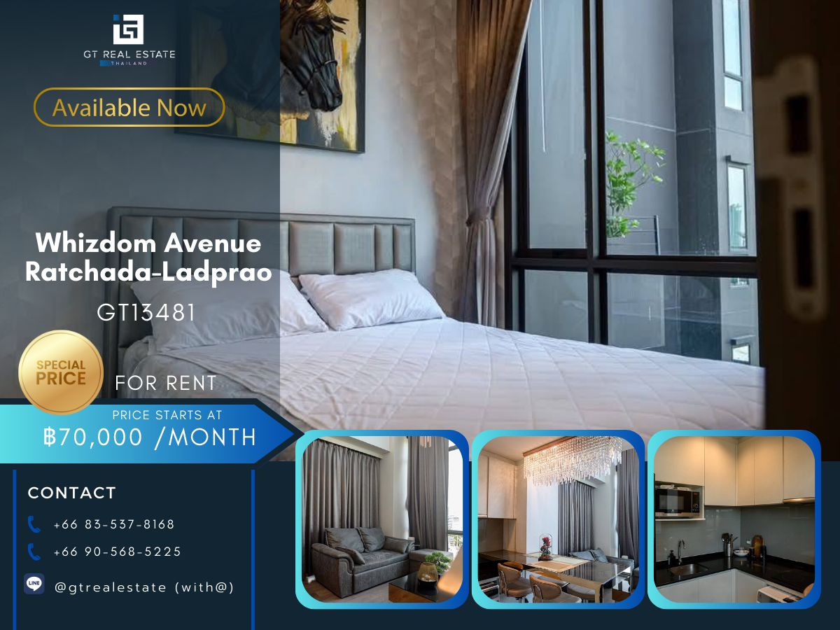For RentCondoLadprao, Central Ladprao : WHIZDOM Avenue Ratchada-Ladprao Condo is convenient to travel near MAT BTS. Ready to stay immediately 
 
