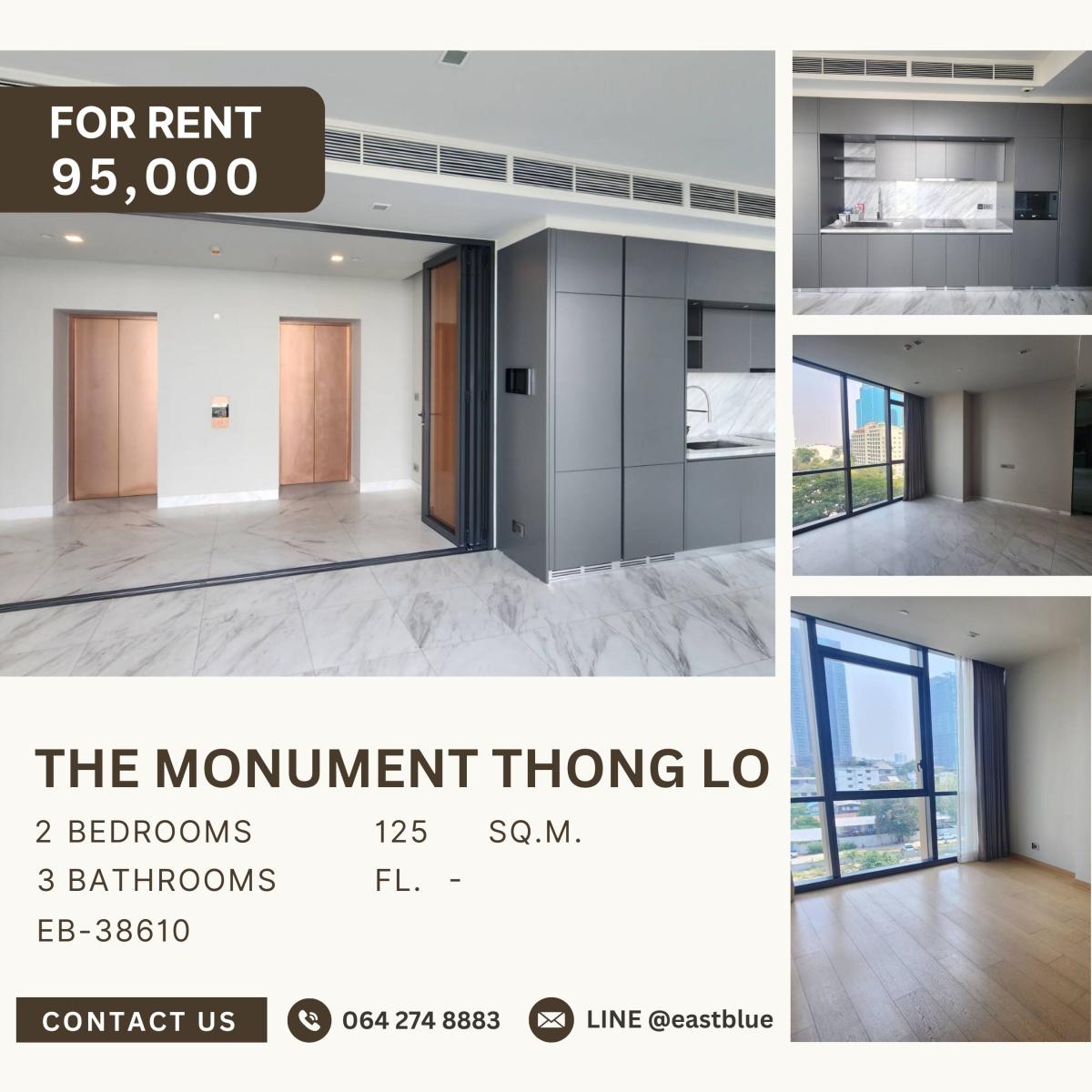 ให้เช่าคอนโดสุขุมวิท อโศก ทองหล่อ : The Monument Thong Lo, 2 bed, 95000 per month