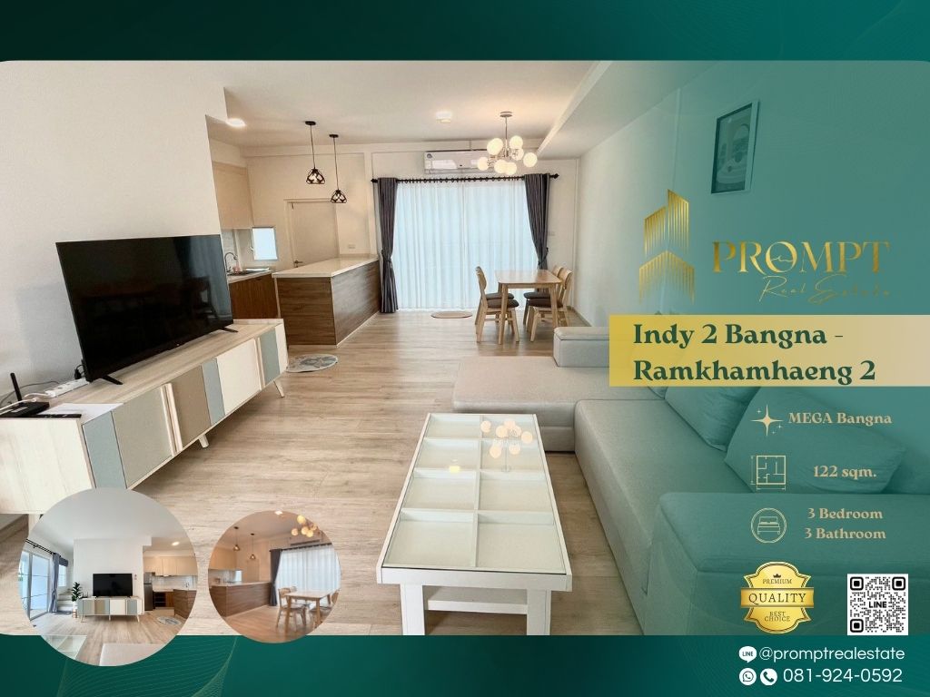 For RentHouseBangna, Bearing, Lasalle : IJ04299 - Indy 2 Bangna - Ramkhamhaeng 2 :  อินดี้ 2 บางนา - รามคำแหง 2 - Mega Bangna, International School (SISB / TCIS / Concordian), Suvarnabhumi Airport