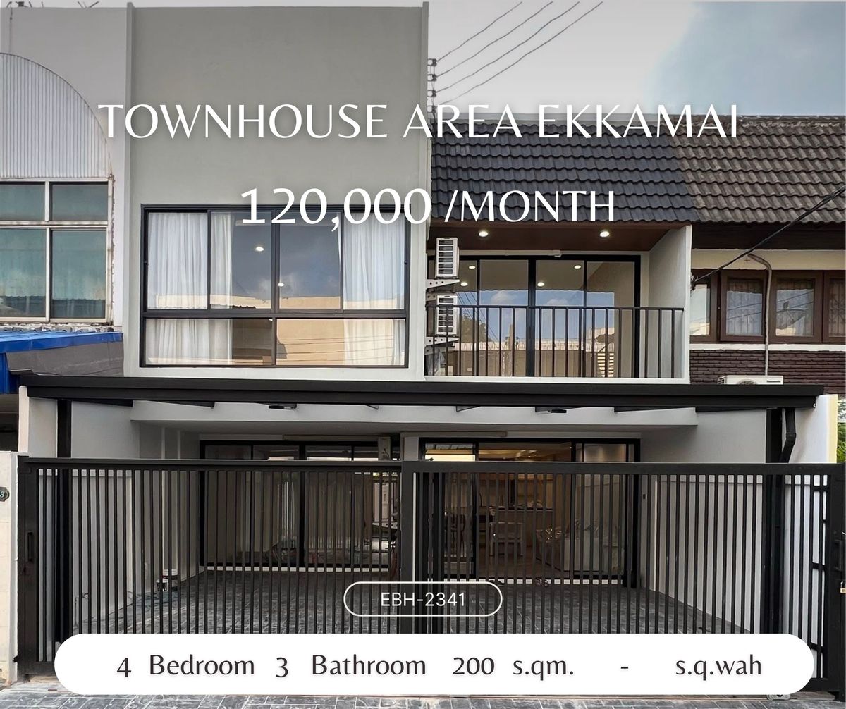 ให้เช่าทาวน์โฮมสุขุมวิท อโศก ทองหล่อ : 🔥For Rent!! ready to move-in 4bb3b 120k - Townhome - Pridi 41 📞Call 096 896 5953