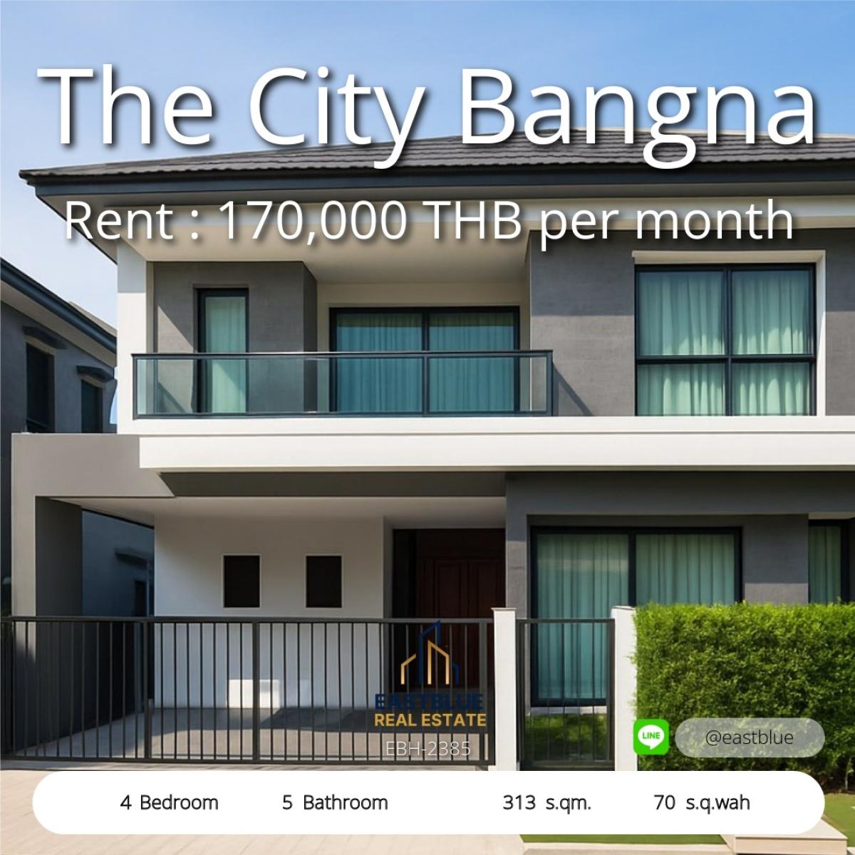 ให้เช่าบ้านบางนา แบริ่ง ลาซาล : คอนโดหรูใจกลางบางนา The City Bangna 4 ห้องนอน 5 ห้องน้ำ พื้นที่ใช้สอย 313 ตรม. ขายด่วน!
Luxury Condo for Sale & Rent in Bangna, 4 Bed 5 Bath, 313 sqm, 70 sq.wah, 150,000 THB/month, Contact Now! ขายราคา THB สอบถามได้ที่ ID: EBH-2385
