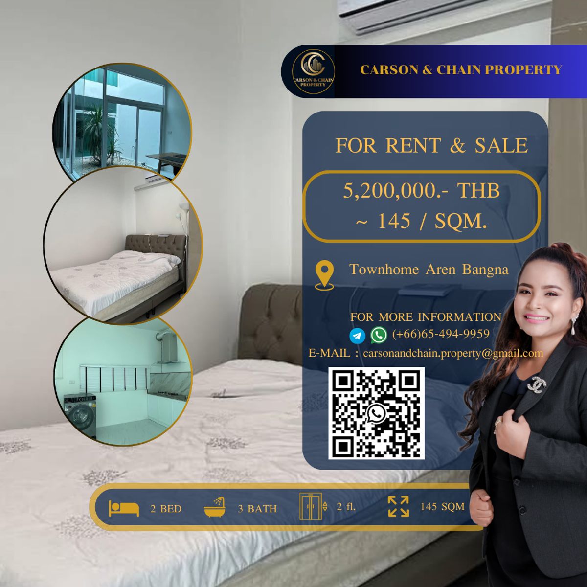ขายทาวน์โฮมสมุทรปราการ สำโรง : Townhome Aren Bangna