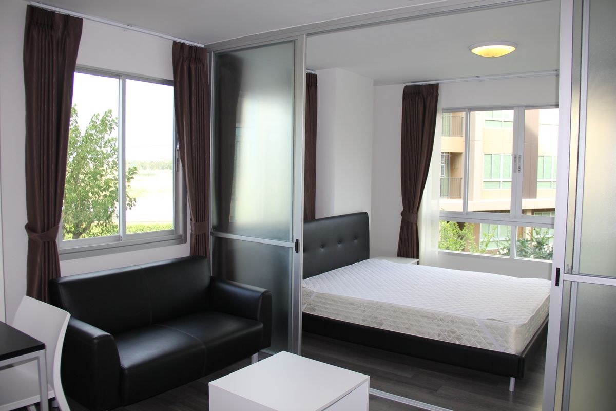 ให้เช่าคอนโดปทุมธานี รังสิต ธรรมศาสตร์ : ให้เช่า D Condo campus ธรรมศาสตร์ รังสิต (ดี คอนโด รังสิต) เฟส 1 ห้องมุม/ริม