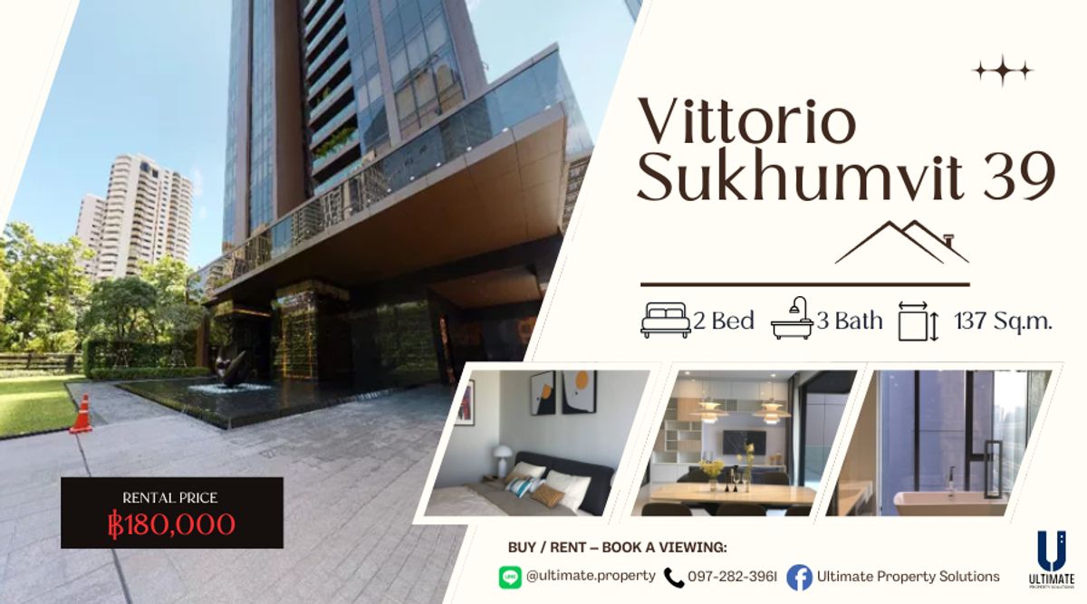 For RentCondoSukhumvit, Asoke, Thonglor : 𝗛𝗶𝗴𝗵-𝗘𝗻𝗱 𝗟𝗶𝘃𝗶𝗻𝗴 | 𝗣𝗿𝗶𝗺𝗲 𝗟𝗼𝗰𝗮𝘁𝗶𝗼𝗻 | 𝗣𝗿𝗶𝘃𝗮𝘁𝗲 𝗟𝗶𝗳𝘁 𝗟𝘂𝘅𝘂𝗿𝘆 --𝗖𝗼𝗻𝗱𝗼 𝗳𝗼𝗿 𝗥𝗲𝗻𝘁 @ Vittorio 39 