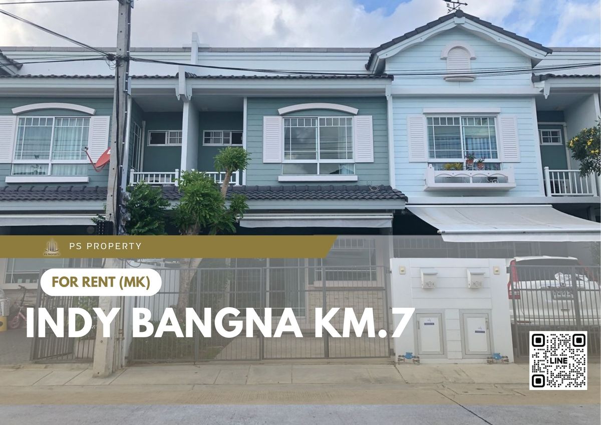 For RentTownhomeSamut Prakan,Samrong : Townhouse for rent ✨ Indy Bangna Km.7 ✨ 2 bedrooms, 3 bathrooms, fully furnished and equipped with appliances