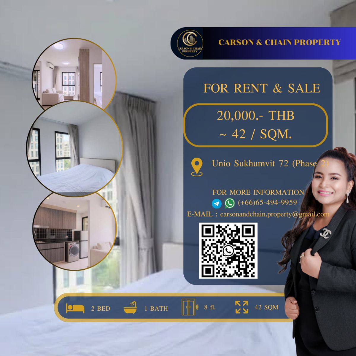 ให้เช่าคอนโดบางนา แบริ่ง ลาซาล : Unio Sukhumvit 72 (Phase 2)
