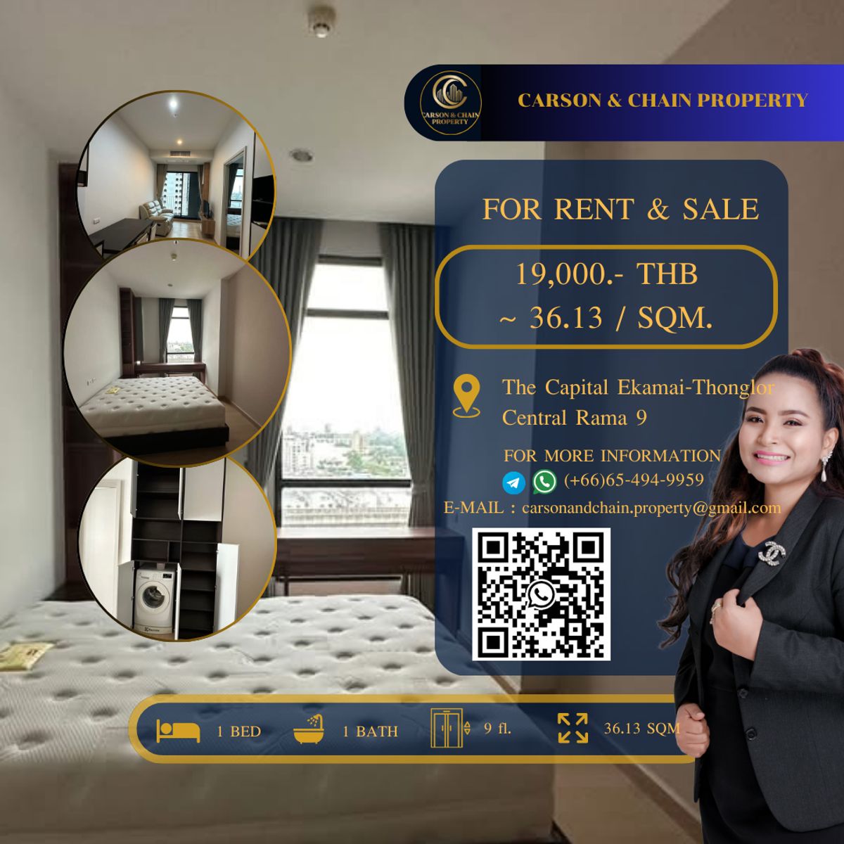ให้เช่าคอนโดพระราม 9 เพชรบุรีตัดใหม่ RCA : The Capital Ekamai-Thonglor