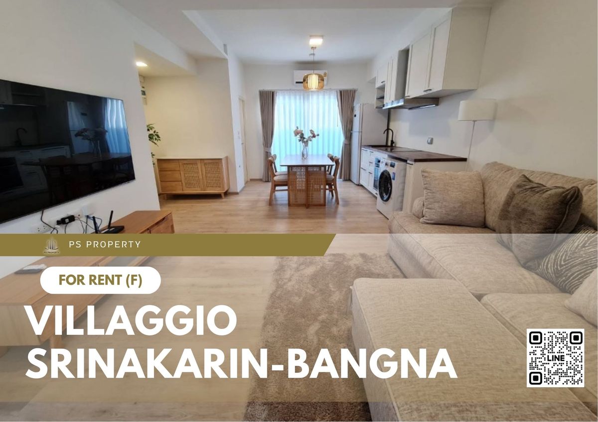 For RentHouseSamut Prakan,Samrong : Single house for rent 🔥 Villaggio Srinakarin-Bangna 🔥 2 bedrooms, 3 bathrooms, fully furnished and equipped with appliances