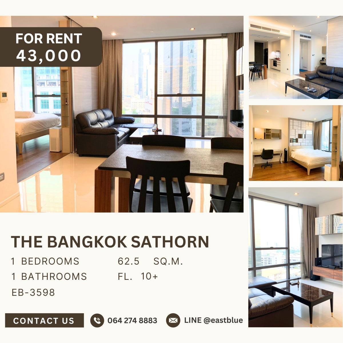 For RentCondoSathorn, Narathiwat : The Bangkok Sathorn, 1 bed, 43000 per month