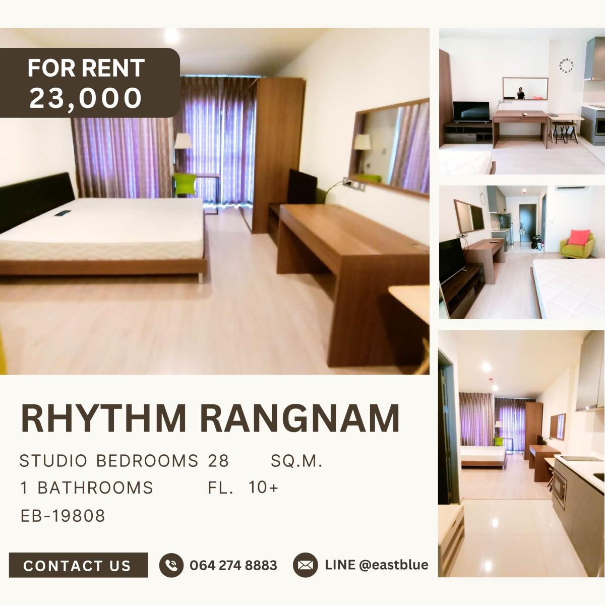 For RentCondoRatchathewi,Phayathai : RHYTHM Rangnam, Studio bed, 23000 per month