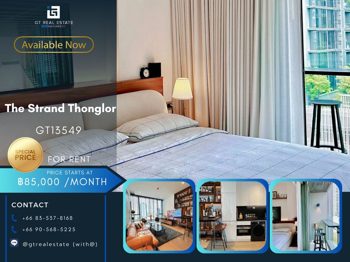 For RentCondoSukhumvit, Asoke, Thonglor : Luxury condo at The Strand Thonglor. Convenient to travel near the BTS Skytrain. Ready to stay immediately !!! 
 
