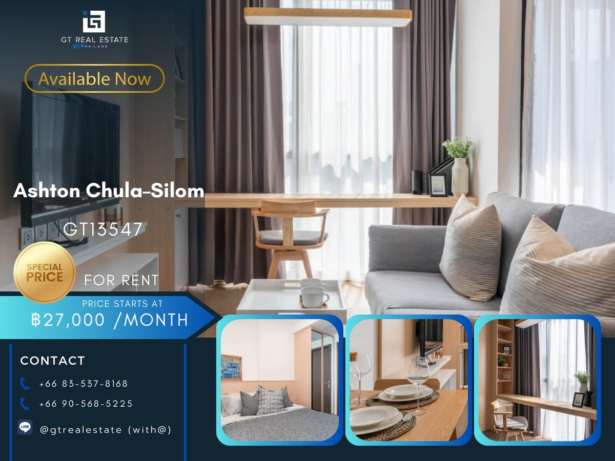 For RentCondoSiam Paragon ,Chulalongkorn,Samyan : Ashton Chula -Silom condo, convenient to travel near MAT BTS. Ready to stay immediately 
 
