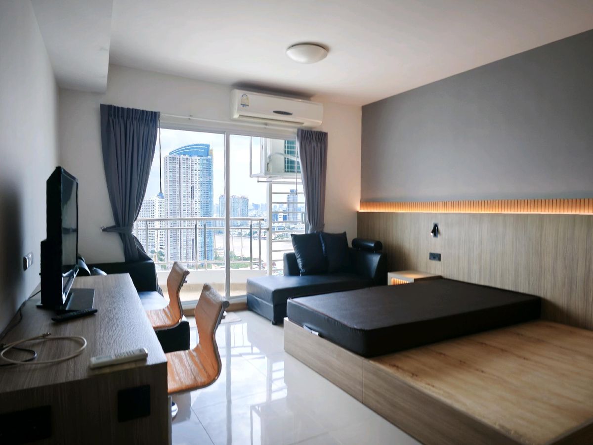 ให้เช่าคอนโดวงเวียนใหญ่ เจริญนคร : Condo for Rent:  Available for Short-term rental, minimum 1 month and long-term rentals.Supalai River Resort Charoennakhon;  Beautiful Studio Room with Chao Phraya River View 32th Floor (High Floor) 38 sq.m. Location: Charoennakhon Road 
Redecor