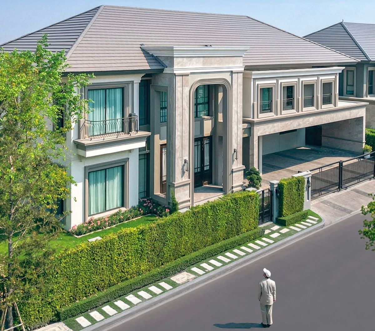 For RentHouseMin Buri, Romklao : 2-story luxury house, beautifully decorated for rent in Srinakarin-Romklao area, near Makro Food Service, Lat Krabang, only 7.5 km.