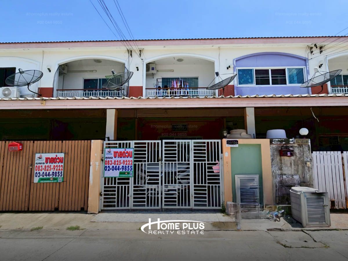 For SaleTownhomeMin Buri, Romklao : 2 -layer townhome for sale, location in the yellow area zone Which is an area of ​​living surrounded by trees
