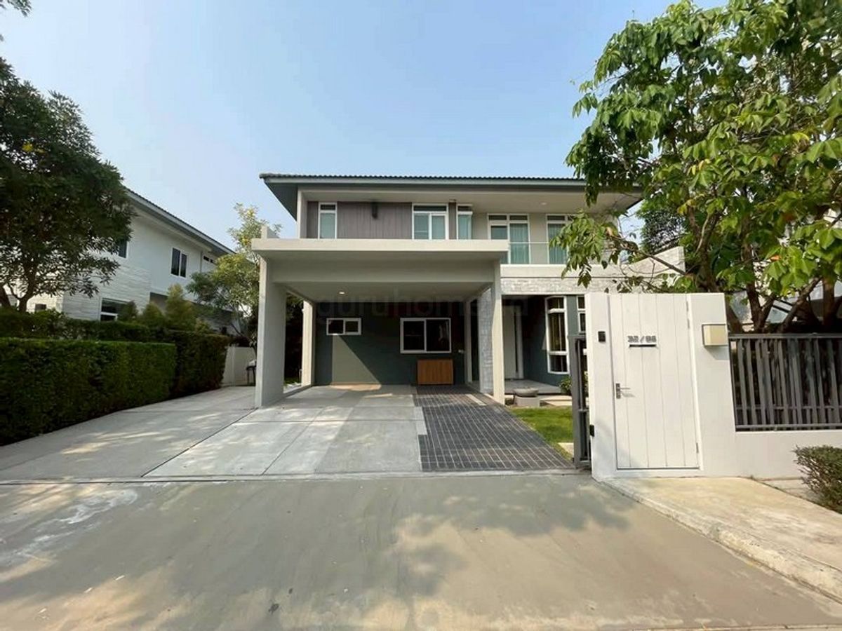 For RentHouseLadkrabang, Suwannaphum Airport : 2 -storey detached house for rent, Manthana Bangna - Ring Road, 75.5 sq.whi, 4 bedrooms, 5 water, good location near Suvarnabhumi Airport - GHD000608R