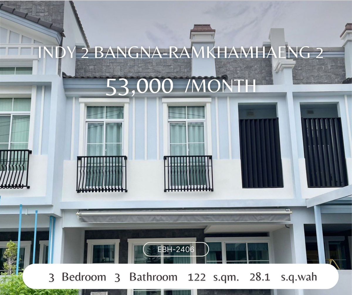 For RentTownhomeBangna, Bearing, Lasalle : For Rent Indy 2 Bangna-Ramkhamhaeng 2 Hot Deal !!