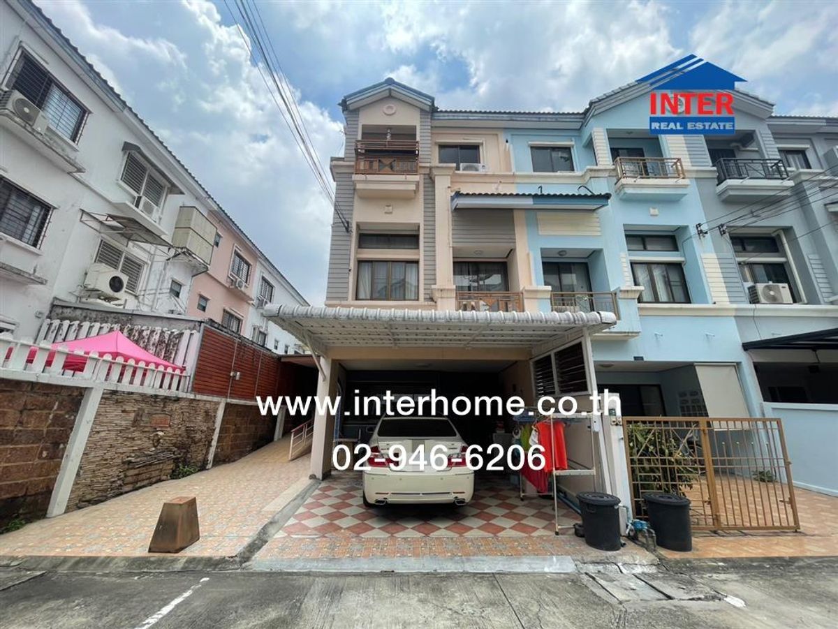 For SaleTownhomeRatchadapisek, Huaikwang, Suttisan : 3 -story townhome, 35.1 sq.w., Klang Mueang Village Ratchada-Mengjai 1 Ratchadaphisek Road Pracha Uthit Road Wang Thonglang District Bangkok